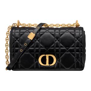 DIOR Кожаная сумка через плечо среднего размера женская черная