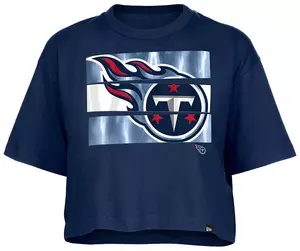 Женская темно-синяя футболка свободного кроя с вставками New Era Tennessee Titans