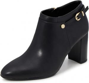 Женские ботильоны FOWT с заостренным носком и высокой массивной подошвой, короткие ботинки с боковой молнией, ремешками, формальные туфли размер 4-16 US, Black