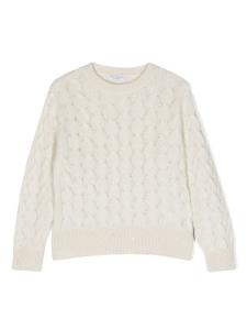Brunello Cucinelli Kids джемпер фактурной вязки, белый