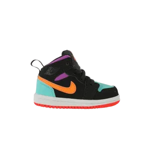 Кроссовки Air Jordan Jordan 1 Mid 'Black Multi', разноцветный