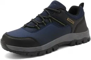 Мужские походные ботинки, водонепроницаемые кроссовки для бега по пересеченной местности, треккинга, легкие нескользящие ботинки для ходьбы, путешествий, альпинизма, кемпинга и приключений Qacksv, синий