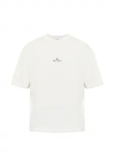 Футболка с вышитым логотипом Stone Island, бежевый