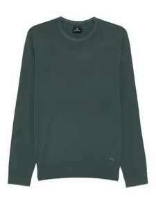 Шерстяной свитер с круглым вырезом PS Paul Smith, зеленый
