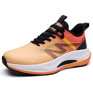 MUSNODO Износостойкие дышащие легкие мужские низкие кеды для бега оранжевые, цвет Orange