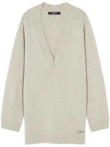 Джемпер с V-образным вырезом Versace, нейтральный цвет