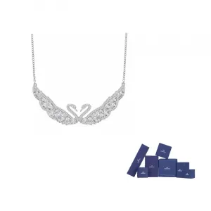 Swarovski Кулон из искусственного кристалла Swan для женщин, серебряный