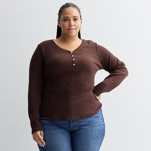 Худи с длинным рукавом Slim Fit Plus Size Sonoma Goods For Life, Naveena Plum