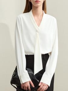 Женская блузка с плиссированным воротником Doux Belle, цвет Off White