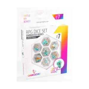 Набор кубиков Poly — Зеленый череп (7), Dice (GameGenic)