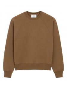 AMI Paris свитер с вышитым логотипом, коричневый