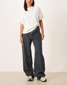 Свободные джинсы Mango Davina из 100% хлопка темно-синего цвета