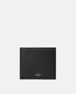 Кожаный кошелек для карт и банкнот с мужским логотипом Hackett, коричневый