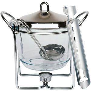 Набор для пунша (пунш с огненной сахарной шапкой, с держателем для сахара), нержавеющая сталь/стекло, объем 4 литра Aps, серебристый