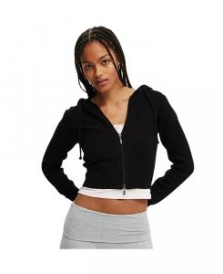 Женская толстовка с капюшоном на двойной молнии COTTON ON, черный