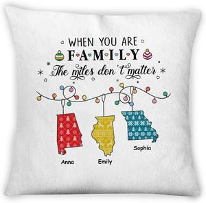 Custom Индивидуальная квадратная подушка с цветочным рождественским принтом и картой Option 1