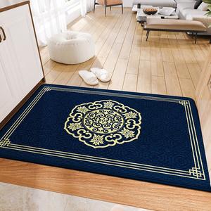 Dajiang Ковер 100х160 см для прихожей в китайском стиле, Ruxian - Navy Blue, легко чистить