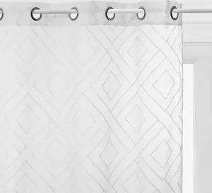 Вышитая штора Этник с люверсами - белый 140×240 см - Atmosphera créateur d'interieur ATMOSPHERA CREATEUR D’INTERIEUR