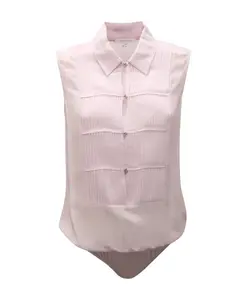 Боди-Рубашка цвета морской ракушки сиреневого цвета Patrizia Pepe, розовый