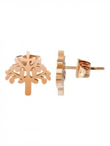 Adeliás Женские серьги - серьги-гвоздики из нержавеющей стали в золотом исполнении