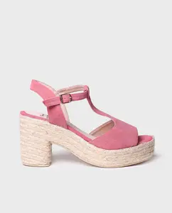 Женские замшевые эспадрильи на каблуке с пряжкой Toni Pons, розовый