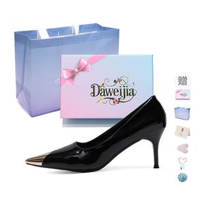 Туфли Dawei's House на тонком каблуке женские черные лакированная кожа, цвет Black Patent Leather