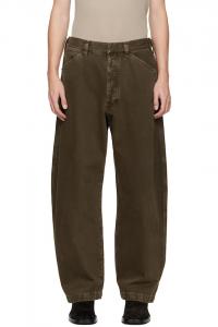 Lemaire Хаки длинные рабочие джинсы