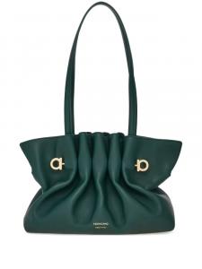 Ferragamo сумка на плечо Soft со сборками, зеленый