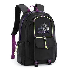 Disney Замороженная серия Полиэстеровый ученический рюкзак Обычный Детский Фиолетовый/Розовый, Frozen Black Purple