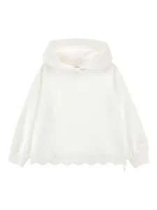 Топ с капюшоном и фестонами Monnalisa, белый