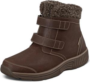 Женские ортопедические зимние водонепроницаемые ботинки Orthofeet с поддержкой свода стопы Florence, Waterproof Brown