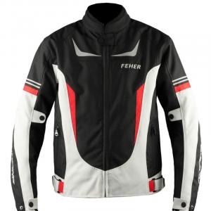 Мужская мотоциклетная куртка Mountainpeak FEHER всесезонная 3XL, черный/белый/красный