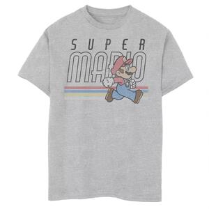 Футболка с рисунком Rainbow Side Run в стиле ретро для мальчиков 8–20 лет Nintendo Super Mario Licensed Character