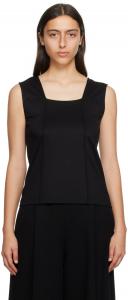 Черная квадратная майка с заправленным воротником ISSEY MIYAKE