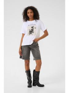 Футболка KAvivie свободного кроя в цвете Оптический белый/Цветочный квадрат Kaffe