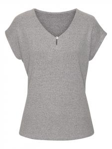 Рубашка с короткими рукавами серебристо-серого цвета LASCANA