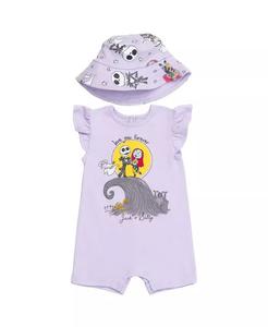 Disney Minnie Mouse Winnie the Pooh комбинезон с застежкой и панама от солнца Nightmare Before Christmas, фиолетовый