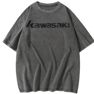 Футболка с рукавом дроп-шиплер унисекс Kawasaki, серый