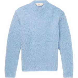 MARNI Свитер мужской синий с круглой горловиной Moderate