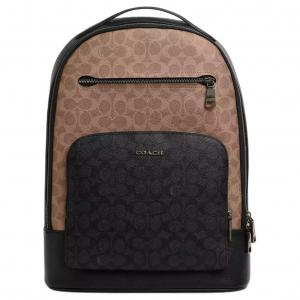 COACH Этан Рюкзак из Покрытого Холста Большого Размера Унисекс Бежевый и Угольный