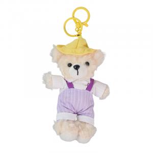Медвежонок-брелок плюшевый с печеньем и попурри весенним, модный, высота 15 см, длина 15 см X3COMMUNE, фиолетовый