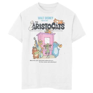 Классическая футболка с графическим плакатом Disney's Aristocats для мальчиков 8–20 лет, групповая фотография Disney