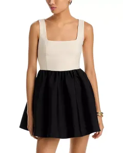 Структурированное мини-платье из тафты French Connection, мультиколор