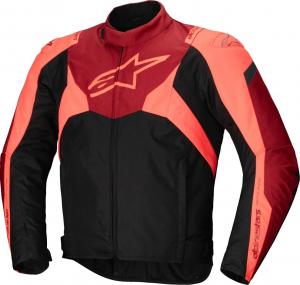 Водонепроницаемая текстильная мотоциклетная куртка Alpinestars t-jaws v4, Black/Red/Fluo Dark Red