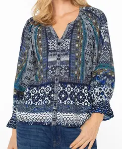 Миниатюрный тканый топ с пуговицами спереди Liverpool Los Angeles