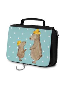 Mr. & Mrs. Panda Косметичка с изображением медведя и шляпы, без надписи, бирюзового пастельного оттенка