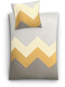 Сатиновое постельное белье Lykke желтого цвета. Kleine Wolke, 155 x 220 + 80 x 80 см