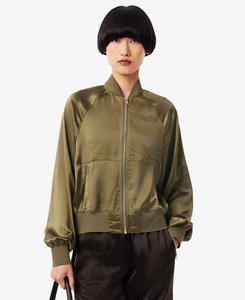 Женская куртка-бомбер с длинными рукавами LACOSTE USA, Olive Green