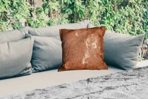 Подушка для улицы - коричневая - оранжевая - абстрактная - винтажная - ржавчина - узор - 45x45 см - водонепроницаемая - подушка для отдыха - подушка с фотографией - декоративная подушка MuchoWow