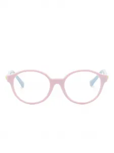 Очки в круглой оправе с логотипом Medusa Versace Kids, розовый